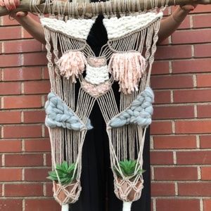 Boho "Heaven, Love, Hell" Macrame Plant Hanger
